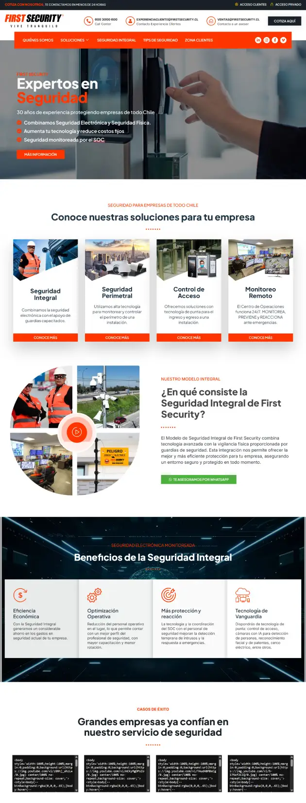 Sitio web FirstSecurity