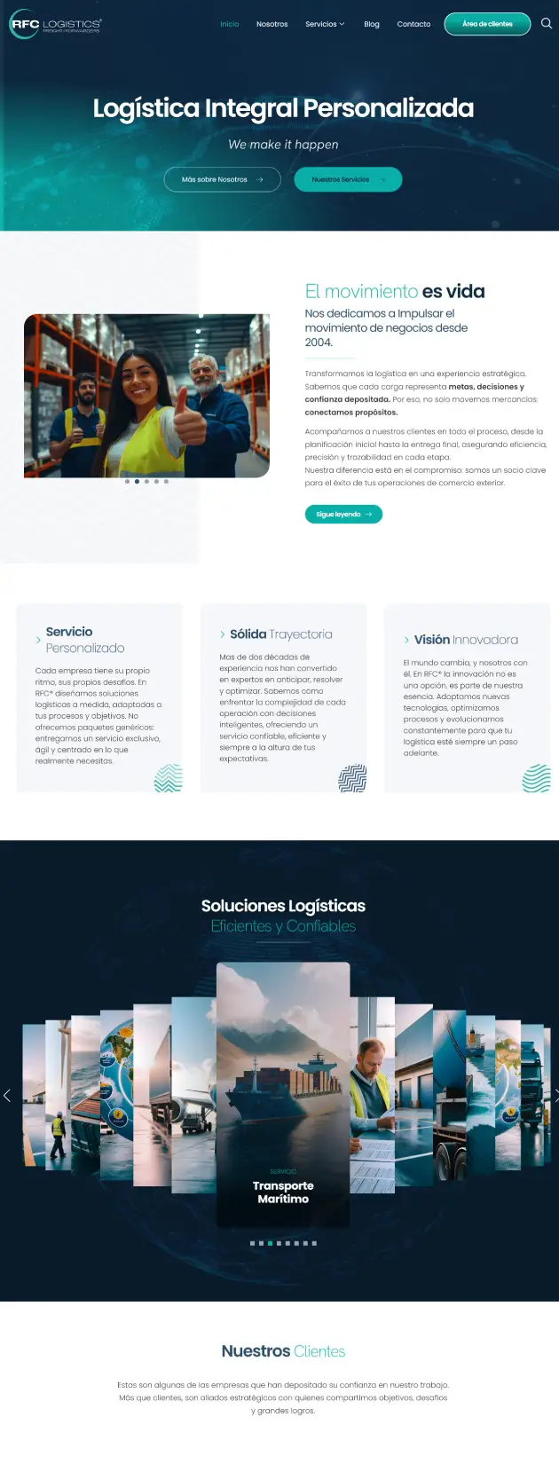 Diseño web RFC Logistics