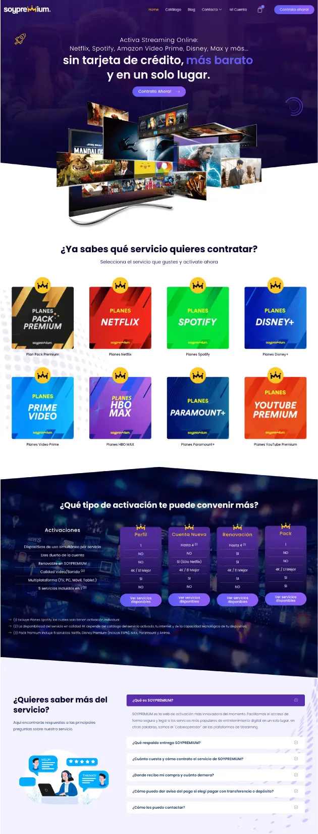 Diseño web Soy Premium