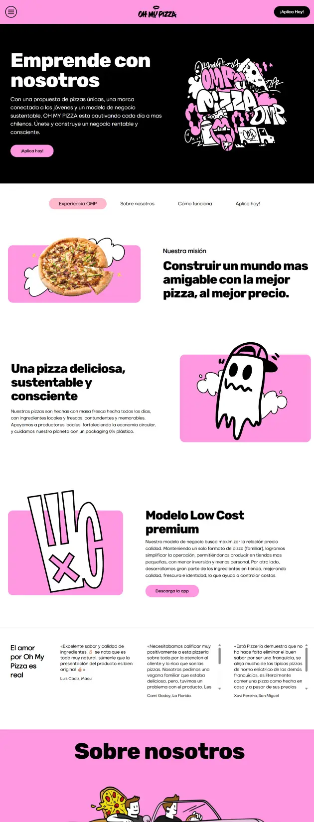 Sitio web Oh My Pizza