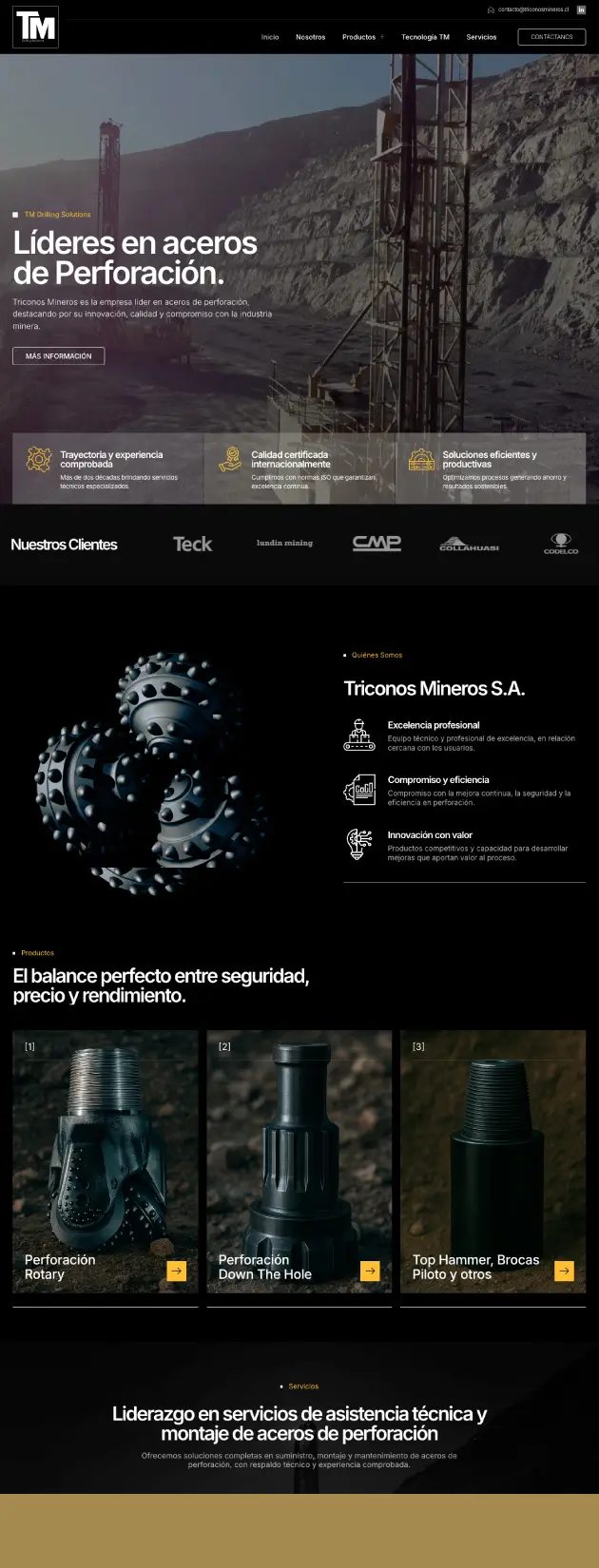 Sitio web Triconos Mineros